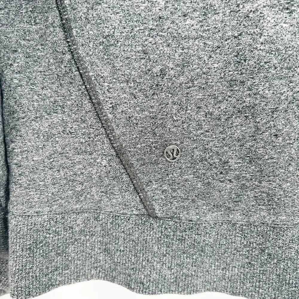 Lululemon Women Crew Love Thumbhole Pullover Sweatshirt Heathered Speckled Black